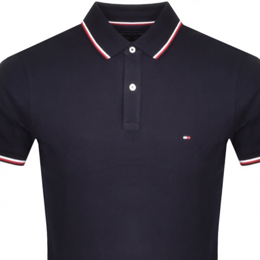Tommy Hilfiger Tipped Slim Fit Polo T Shirt Navy Mainline Menswear Canada